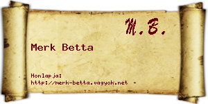 Merk Betta névjegykártya